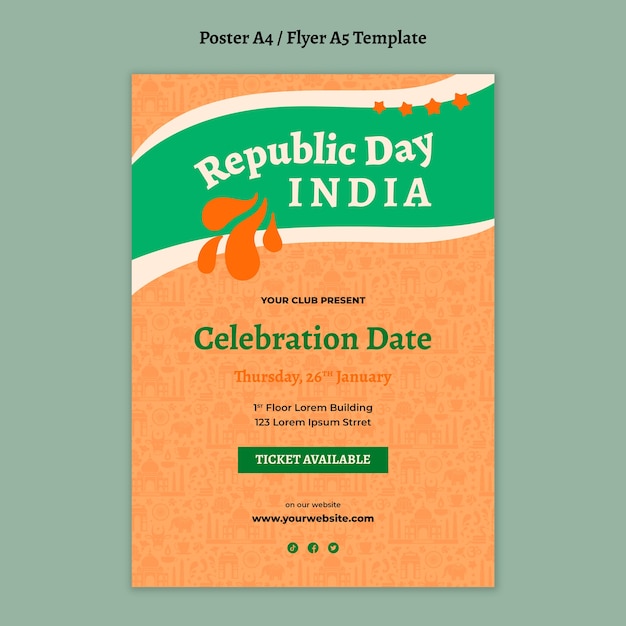 Gratis PSD sjabloon voor poster voor de dag van de indiase republiek