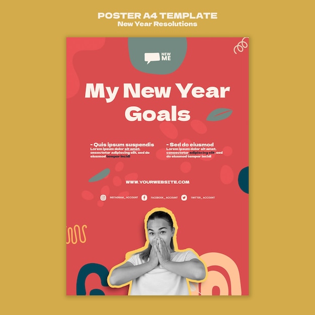 Gratis PSD sjabloon voor poster voor nieuwjaarsdoelen