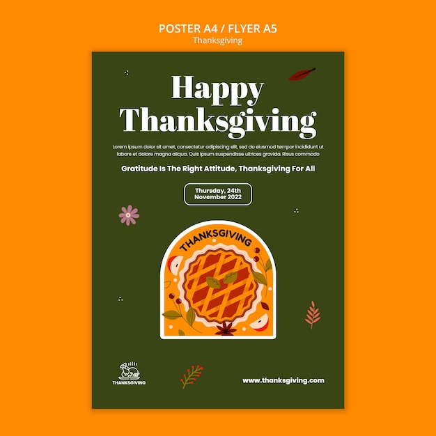 Gratis PSD sjabloon voor poster voor thanksgiving-viering