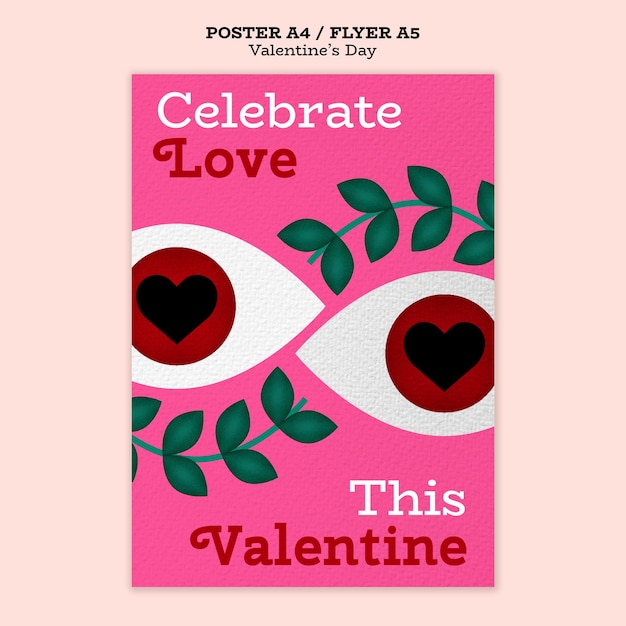 Gratis PSD sjabloon voor poster voor valentijnsdagviering