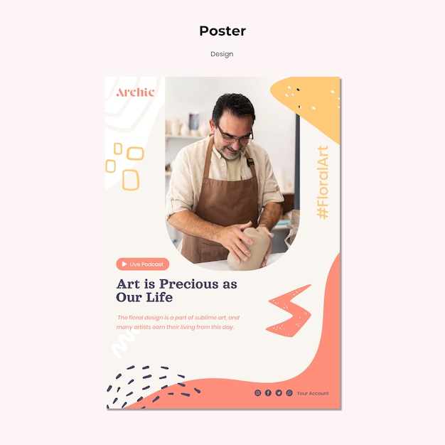 Gratis PSD sjabloon voor posterontwerp voor kunstworkshop