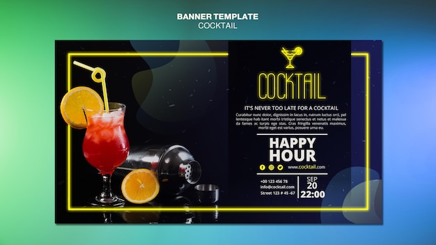 Gratis PSD sjabloon voor spandoek cocktail concept