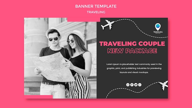 Gratis PSD sjabloon voor spandoek concept reizen