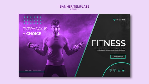 Gratis PSD sjabloon voor spandoek fitness concept