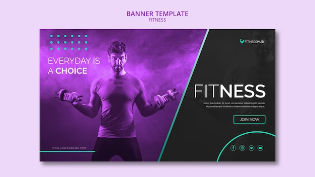 Sjabloon voor spandoek fitness concept