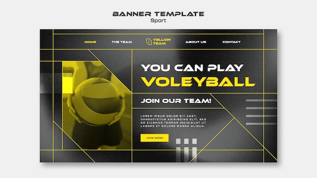 Gratis PSD sjabloon voor spandoek geometrische sport team