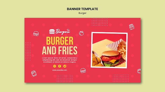 Gratis PSD sjabloon voor spandoek hamburger restaurant