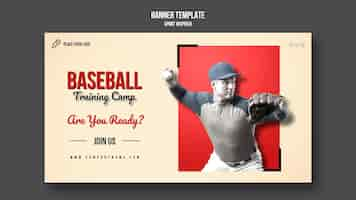 Gratis PSD sjabloon voor spandoek honkbal training