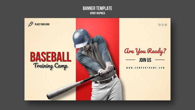Sjabloon voor spandoek honkbal trainingskamp
