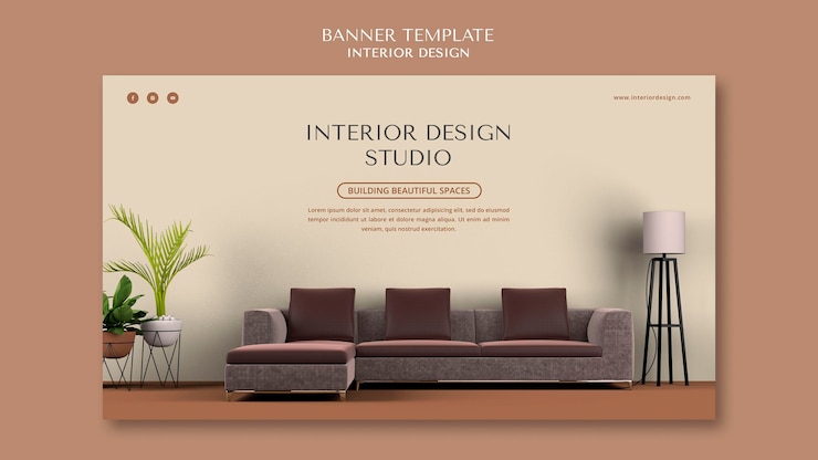 Gratis PSD sjabloon voor spandoek interieur