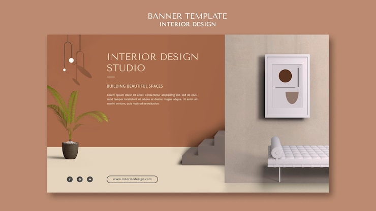 Gratis PSD sjabloon voor spandoek interieur