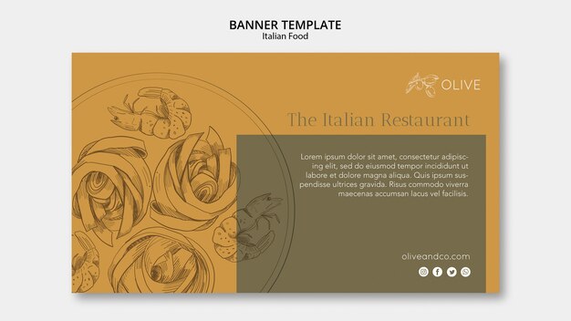 Sjabloon voor spandoek Italiaans eten