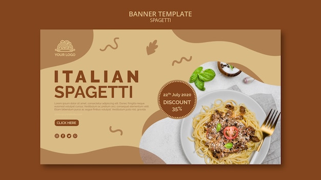 Gratis PSD sjabloon voor spandoek italiaans eten