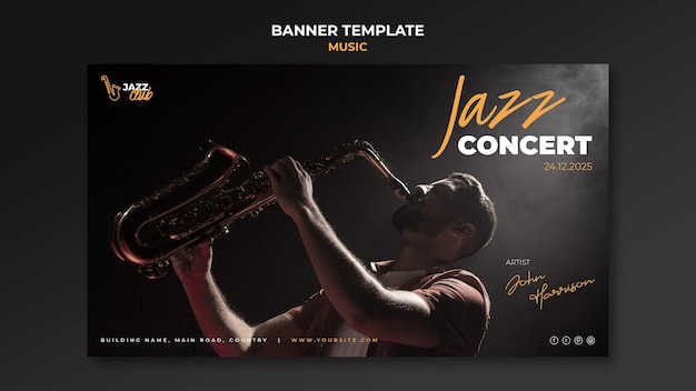 Sjabloon voor spandoek jazzconcert