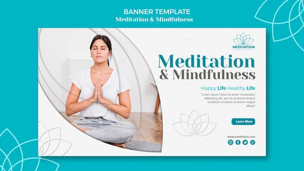 Gratis PSD sjabloon voor spandoek meditatie