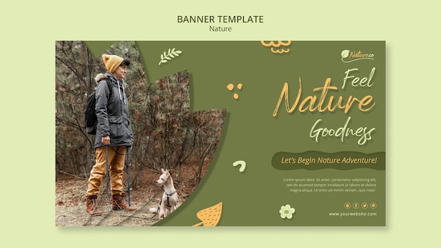 Gratis PSD sjabloon voor spandoek natuur verkennen exploring