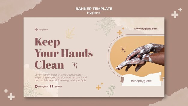 Sjabloon voor spandoek plat ontwerp voor hygiëne