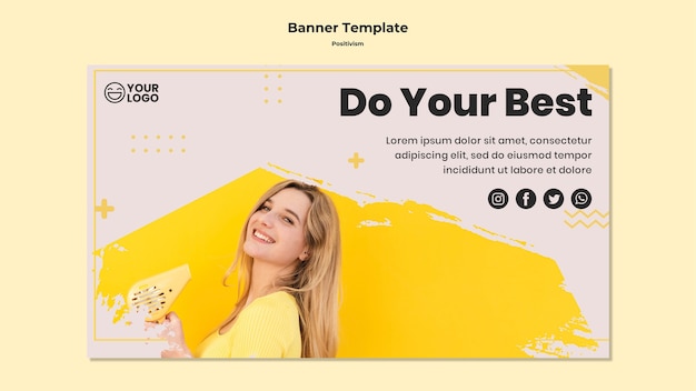 Gratis PSD sjabloon voor spandoek positivisme