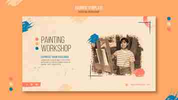Gratis PSD sjabloon voor spandoek schilderij workshop