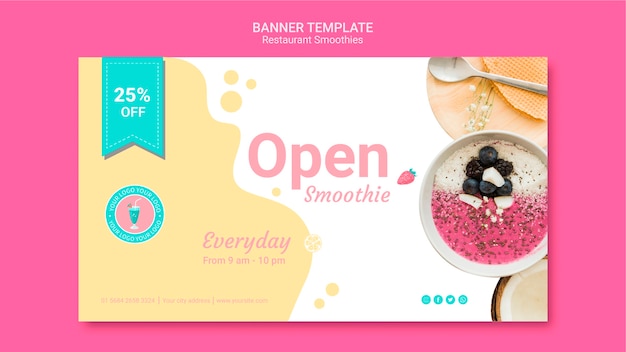 Gratis PSD sjabloon voor spandoek smoothie restaurant