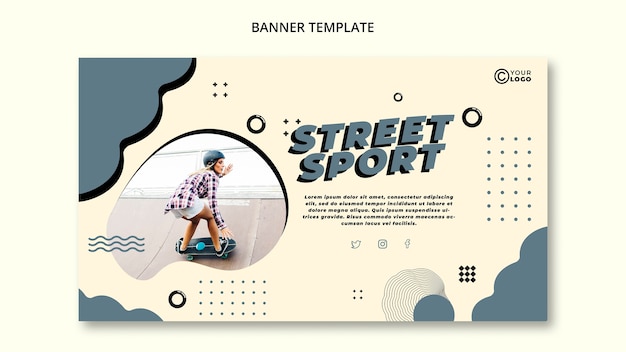 Gratis PSD sjabloon voor spandoek straat sport