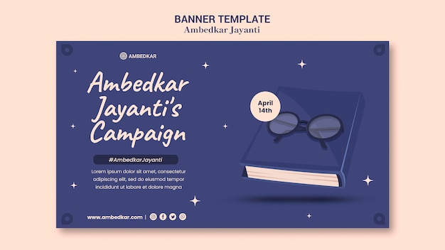 Gratis PSD sjabloon voor spandoek van ambedkar jayanti