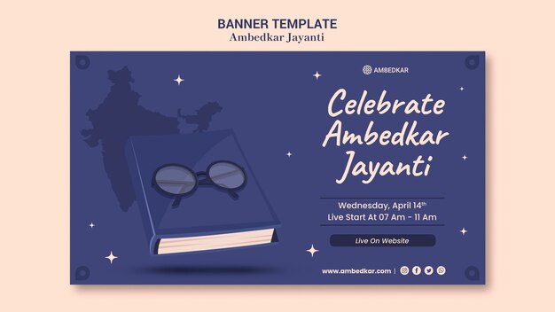 Gratis PSD sjabloon voor spandoek van ambedkar jayanti