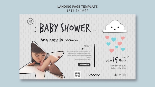 Gratis PSD sjabloon voor spandoek van baby shower