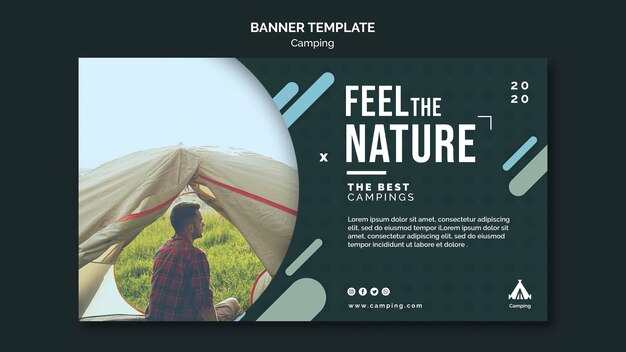Sjabloon voor spandoek van campingplaats