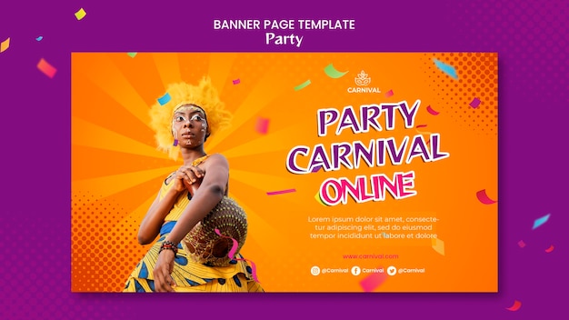 Gratis PSD sjabloon voor spandoek van carnaval partij