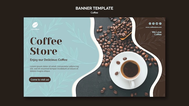 Gratis PSD sjabloon voor spandoek van coffeeshop