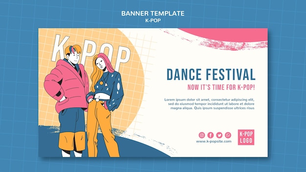 Gratis PSD sjabloon voor spandoek van het dansfestival