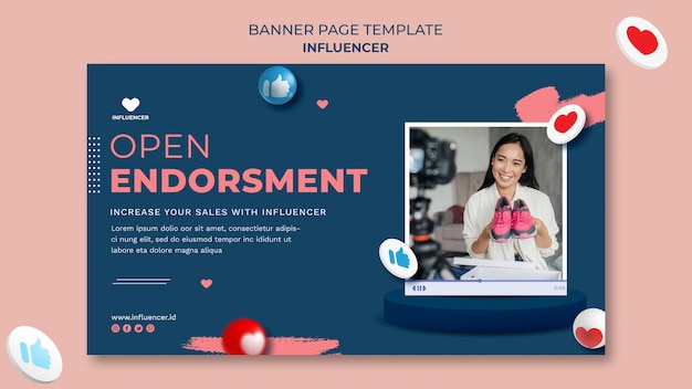 Gratis PSD sjabloon voor spandoek van influencer