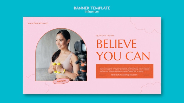 Sjabloon voor spandoek van influencer