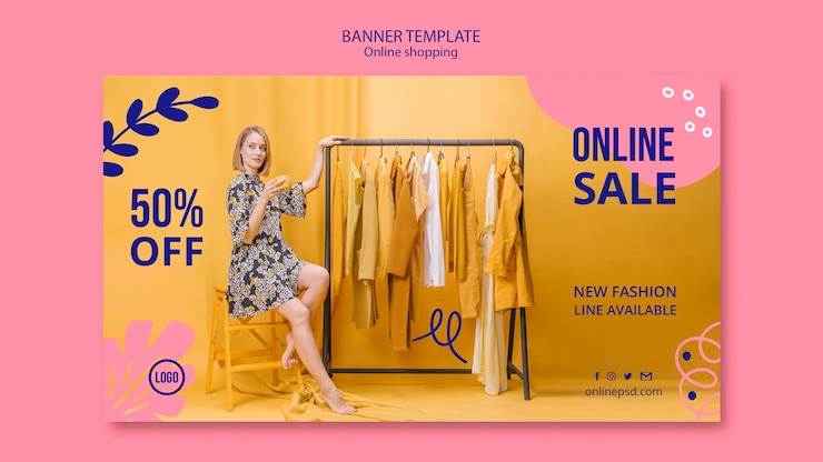 Gratis PSD sjabloon voor spandoek van online verkoop