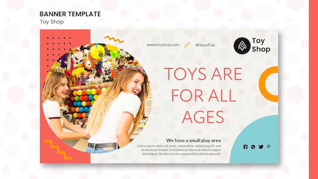 Gratis PSD sjabloon voor spandoek van speelgoedwinkel concept