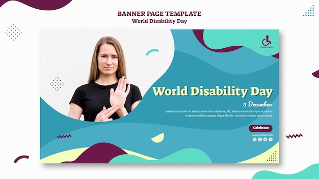Gratis PSD sjabloon voor spandoek van wereld handicap dag