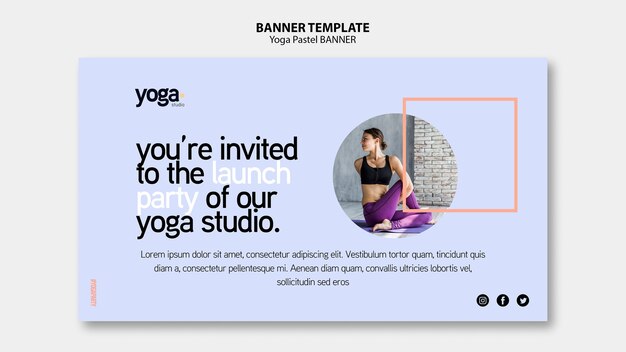 Gratis PSD sjabloon voor spandoek van yoga studio partij