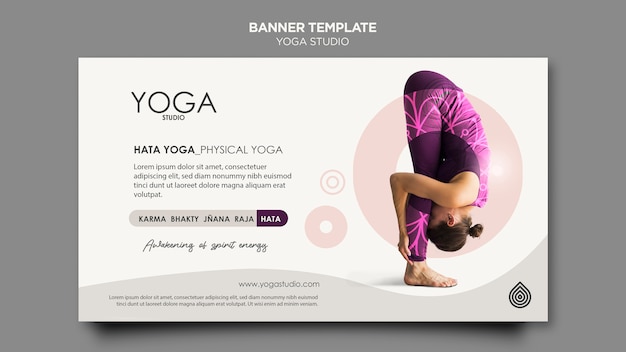 Gratis PSD sjabloon voor spandoek van yoga studio