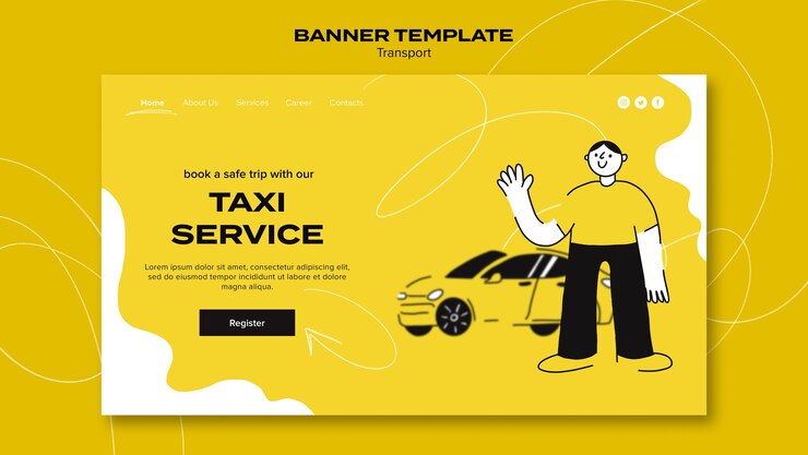 Gratis PSD sjabloon voor spandoek vervoersconcept