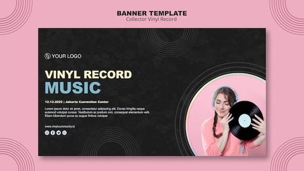 Gratis PSD sjabloon voor spandoek vinyl record