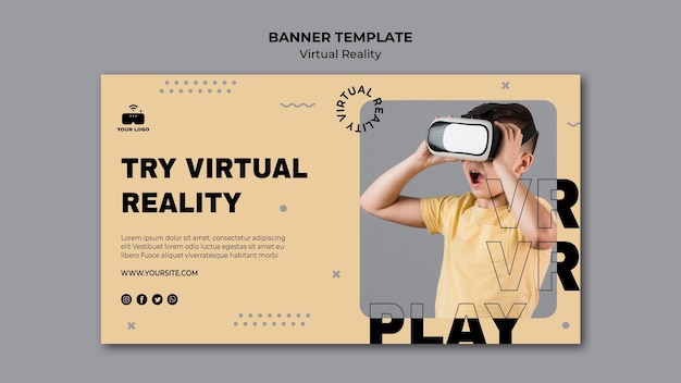 Gratis PSD sjabloon voor spandoek virtual reality