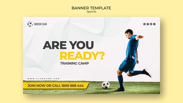 Sjabloon voor spandoek voetbal club trainingskamp