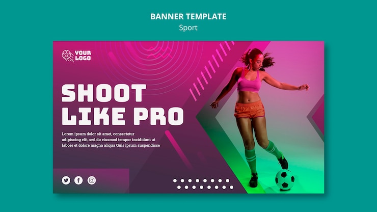 Gratis PSD sjabloon voor spandoek voetbal training