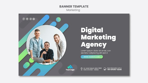 Gratis PSD sjabloon voor spandoek voor digitale marketing