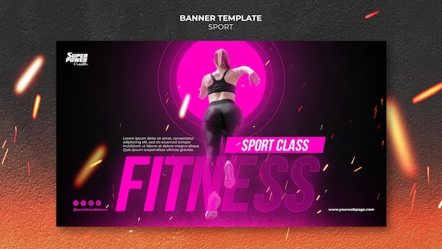 Gratis PSD sjabloon voor spandoek voor fitnesslessen