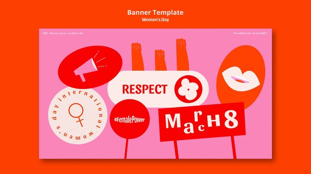 Sjabloon voor spandoek voor internationale vrouwendag