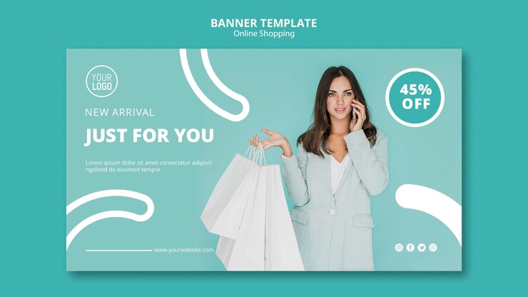 Gratis PSD sjabloon voor spandoek voor online winkelen