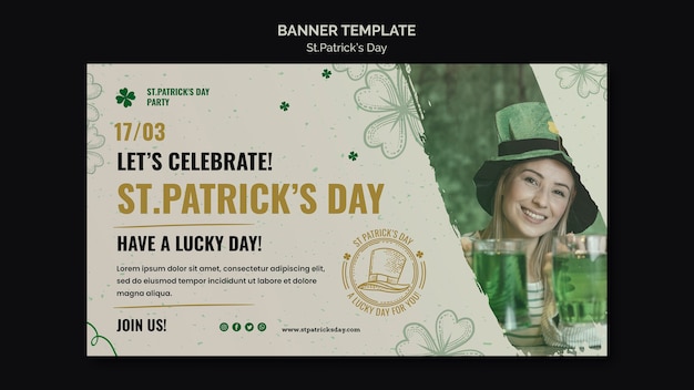 Gratis PSD sjabloon voor spandoek voor st. patrick's day-viering