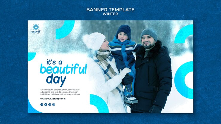 Gratis PSD sjabloon voor spandoek winterontwerp
